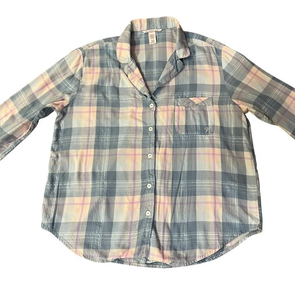 Victoria’s Secret Pajama Set Womens S Used 2 Piece Plaid Flannel Cotton Modal - Picture 3 of 16